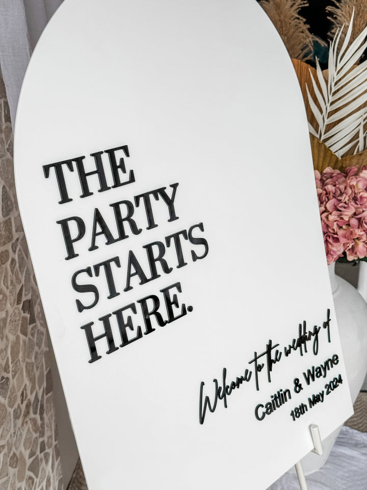 Acrylic Arch Welcome Sign