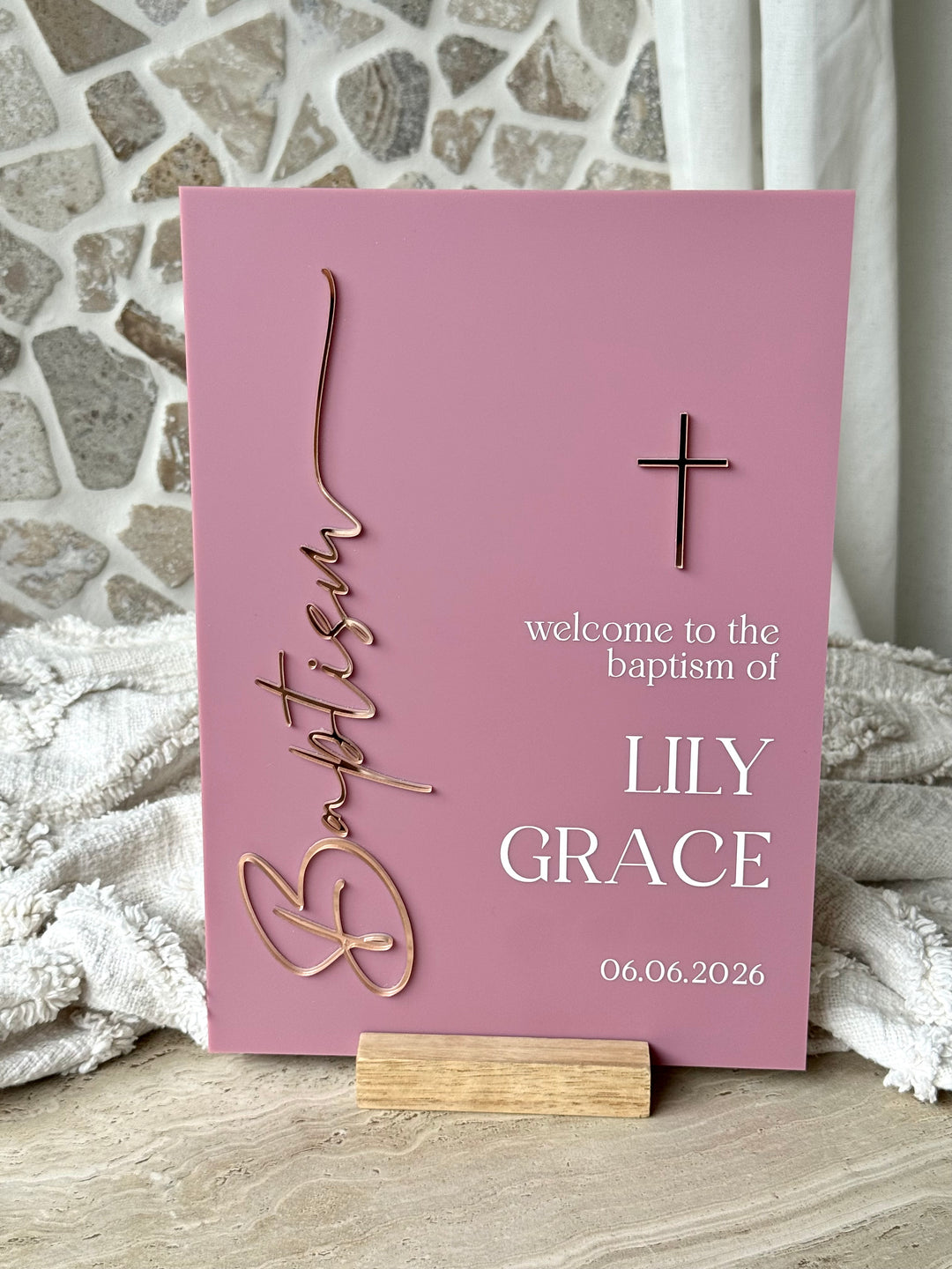 Baptism Tabletop Welcome Sign - Style 2
