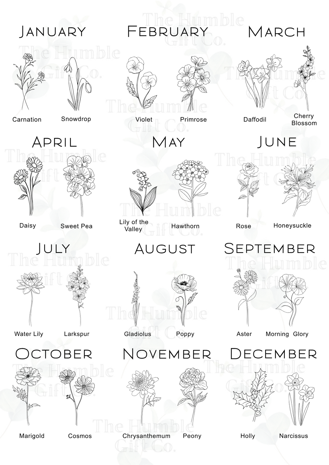 Birth Flower Picture Frame