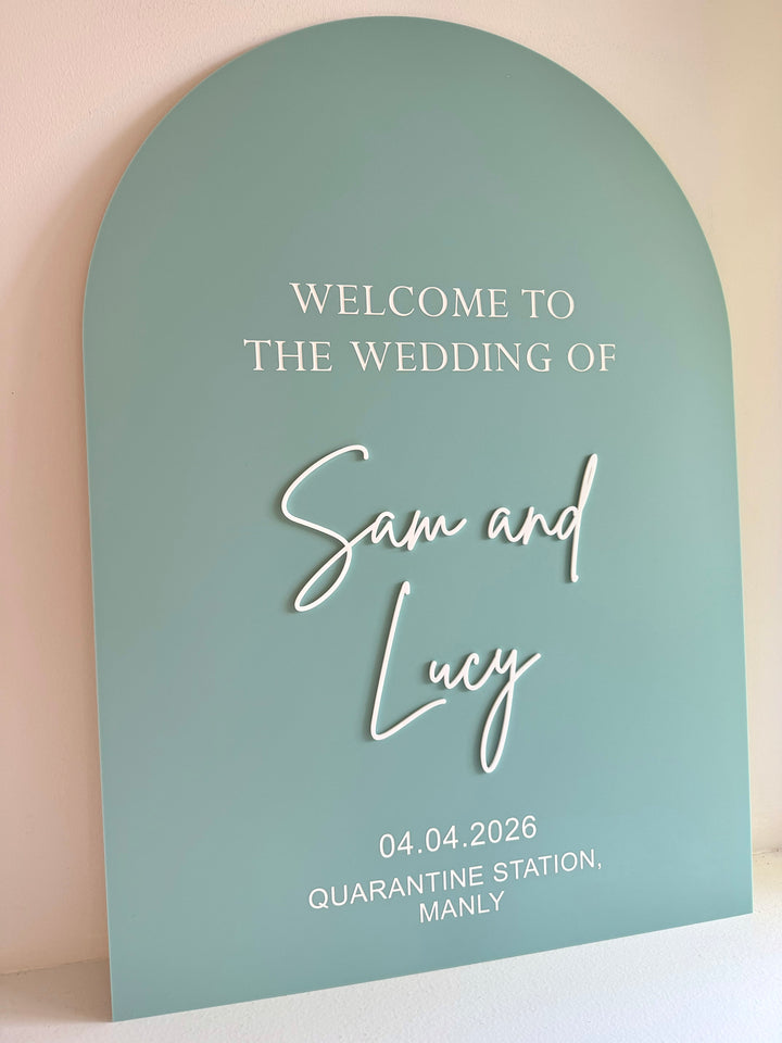 Acrylic Arch Welcome Sign - Style 3