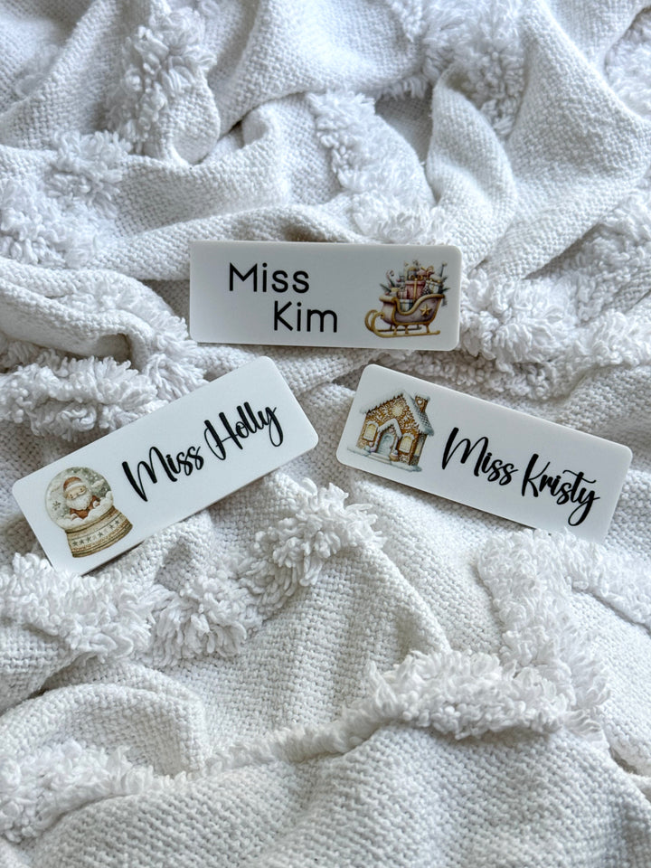Pastel Christmas UV Print Name Badge