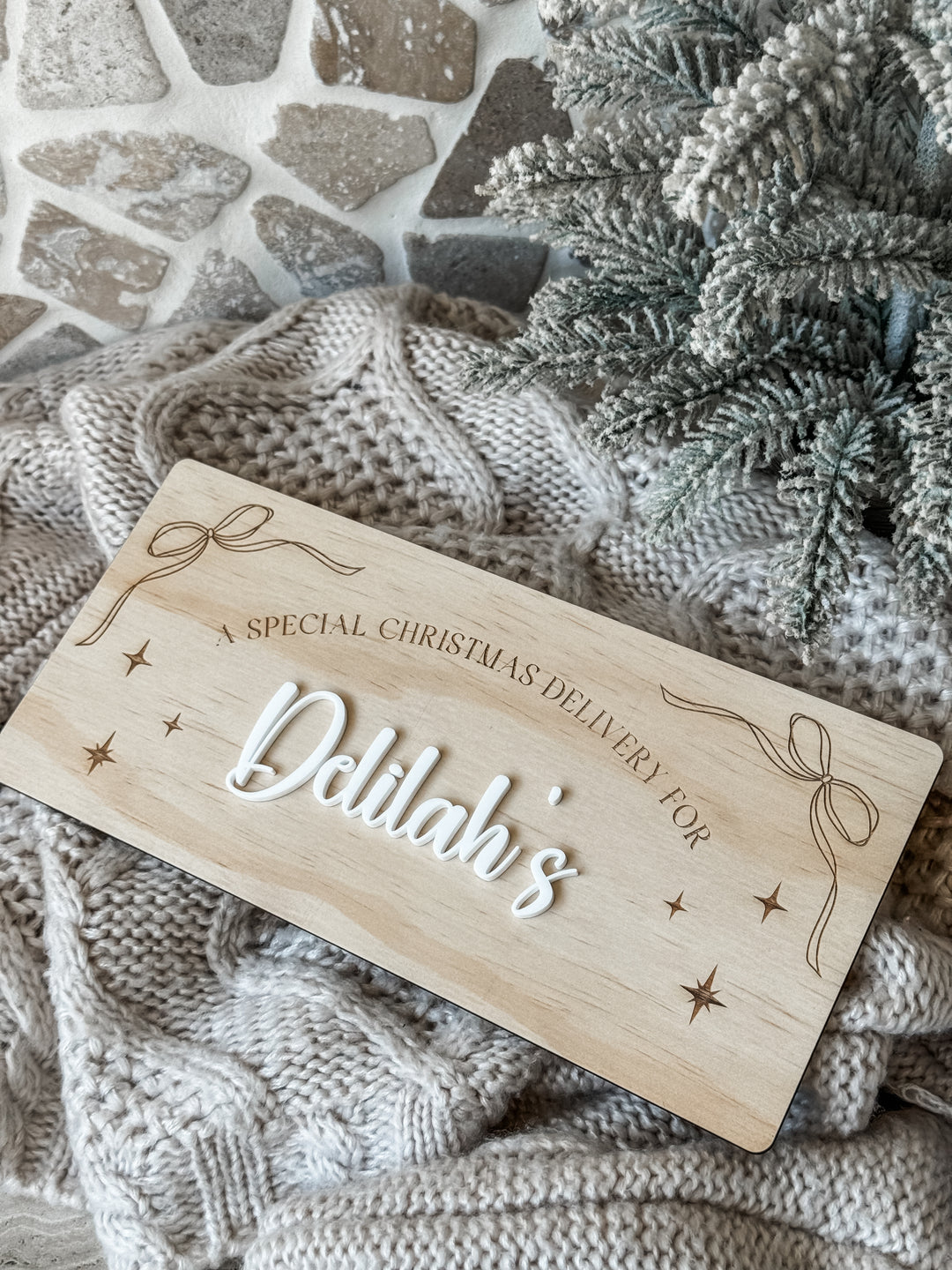 Wooden Bow Crate Plaque