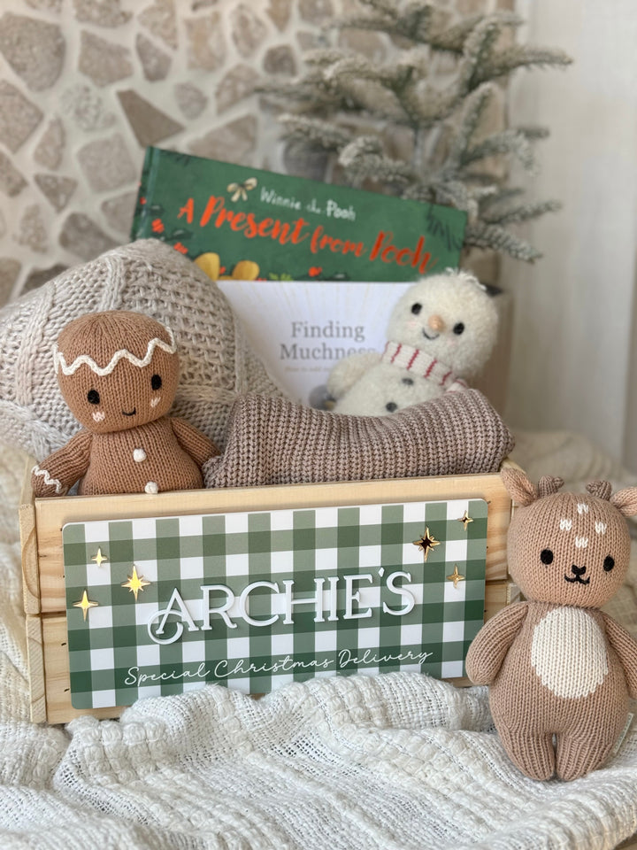 Gingham Crate Plaque