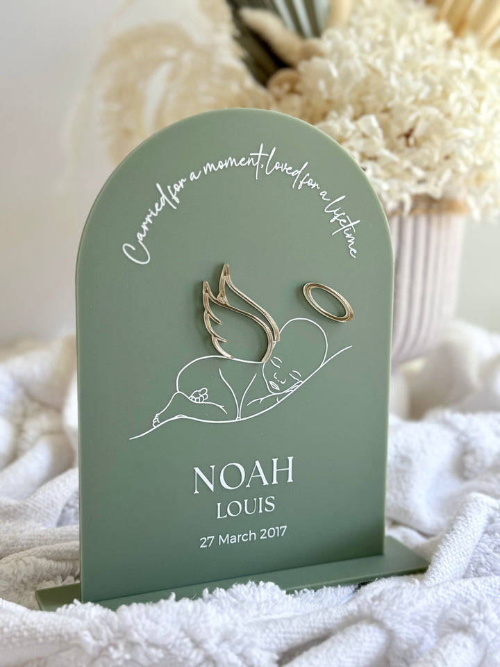 Personalised Baby Angel Acrylic Memorial Plaque