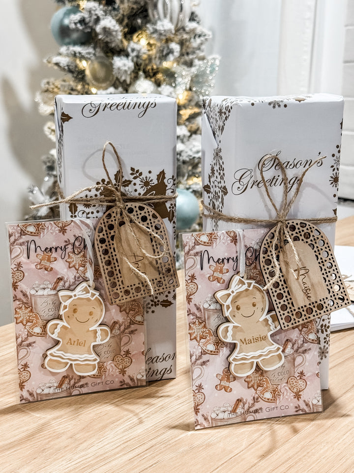 Gingerbread Man Layered Personalised Ornament