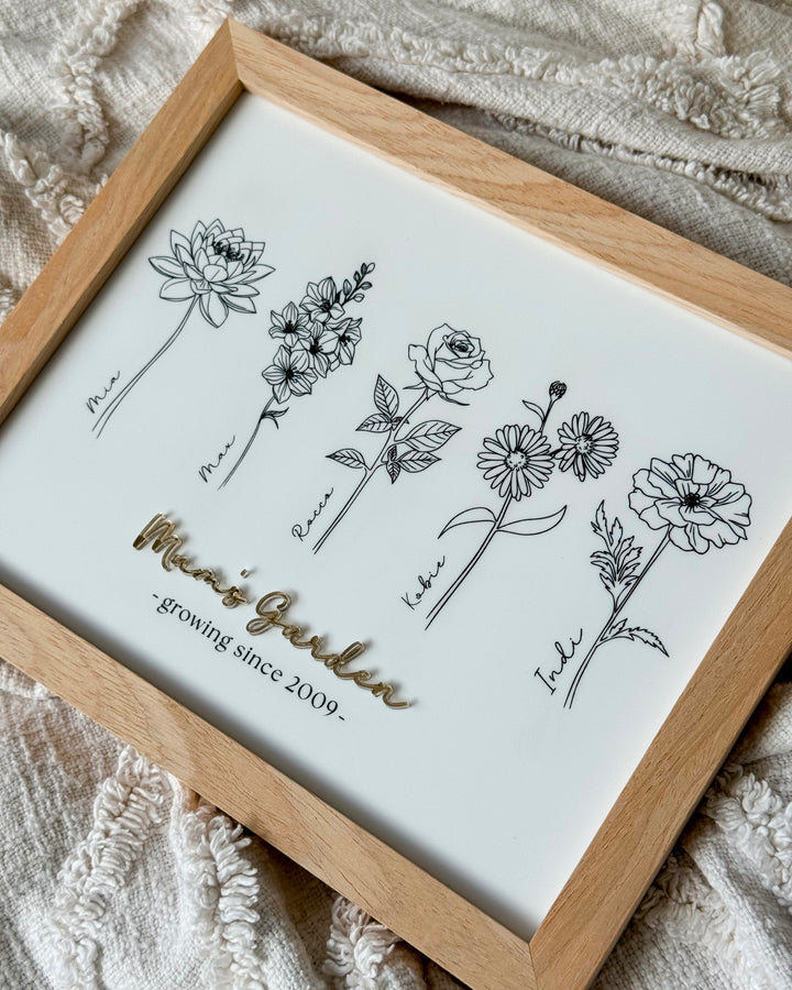 Acrylic Birth Month Flower Frame