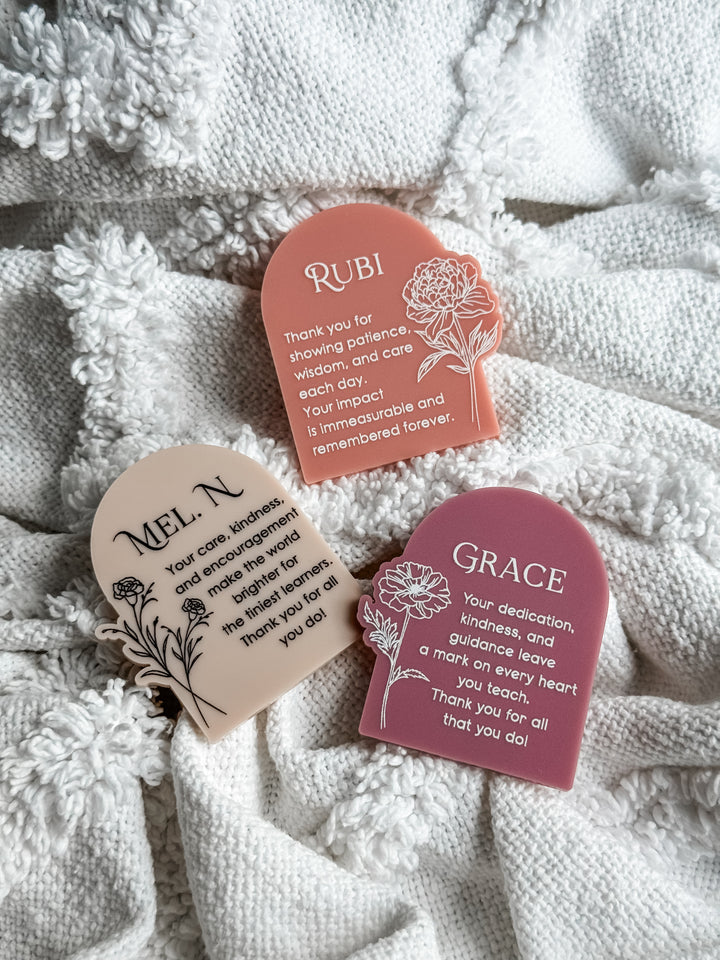 Teacher's Personalised Flower Fridge Magnets