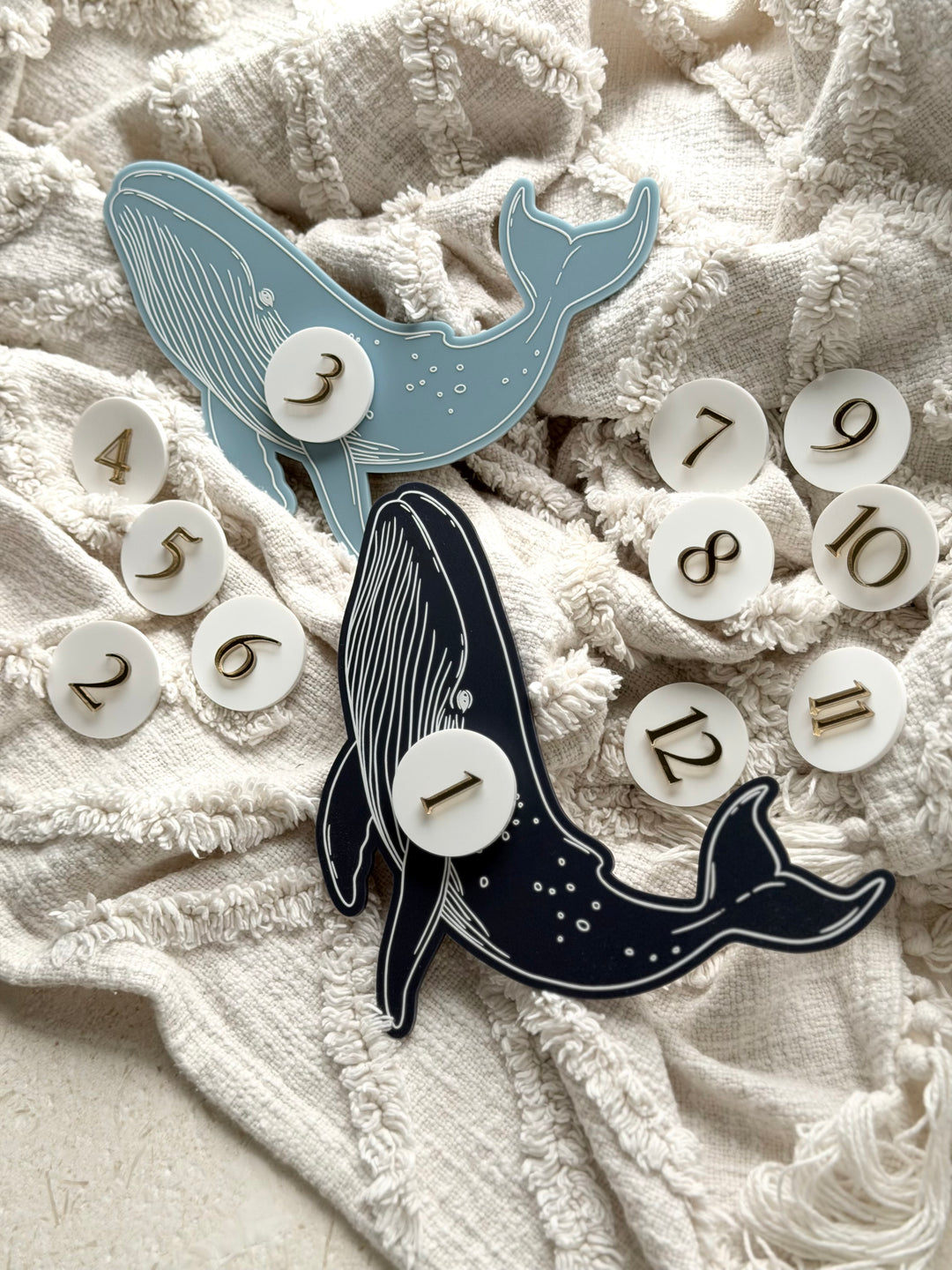 Whale Milestone Disc - Interchangeable Number Tile