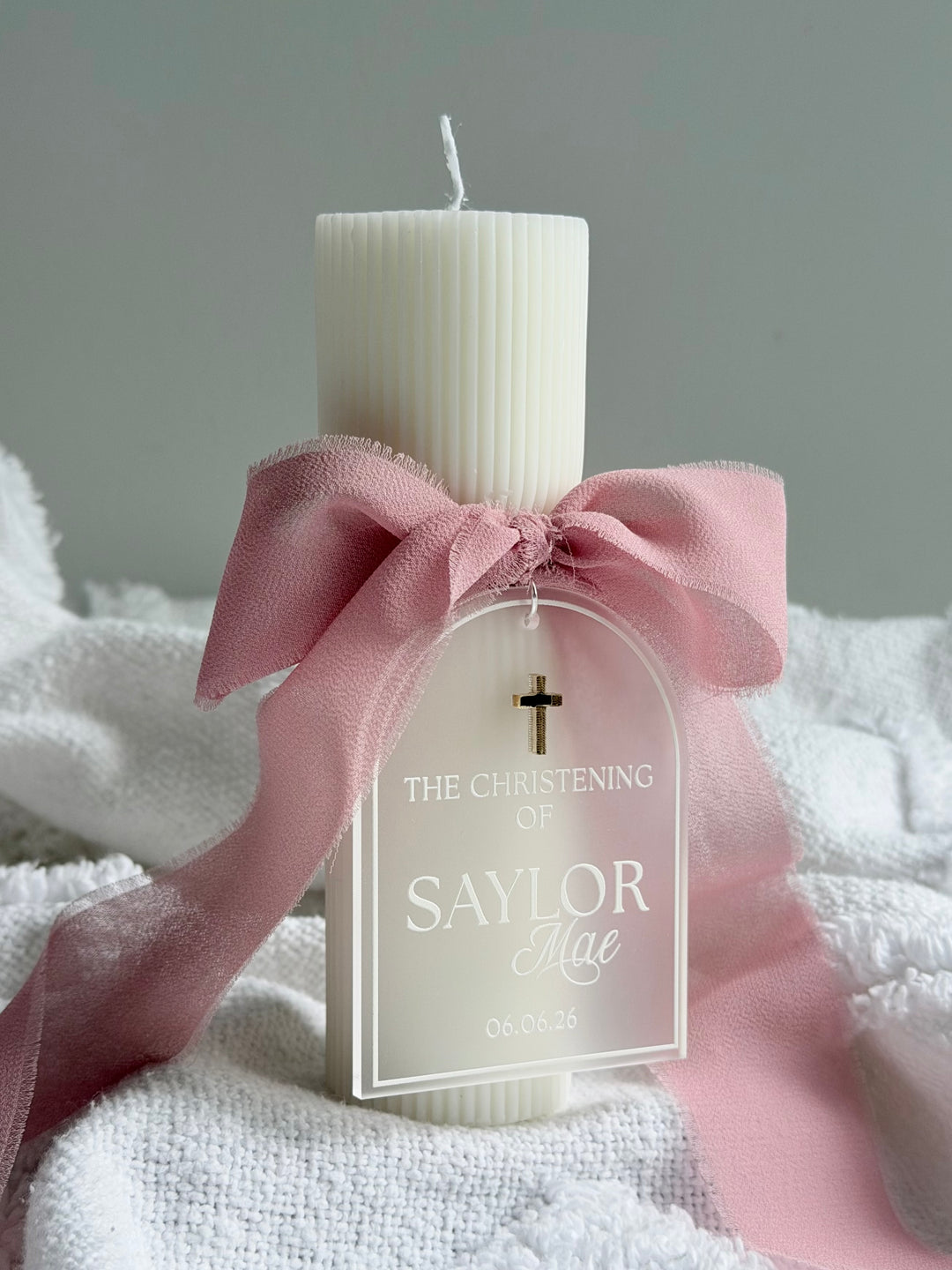 Christening Candle Tag