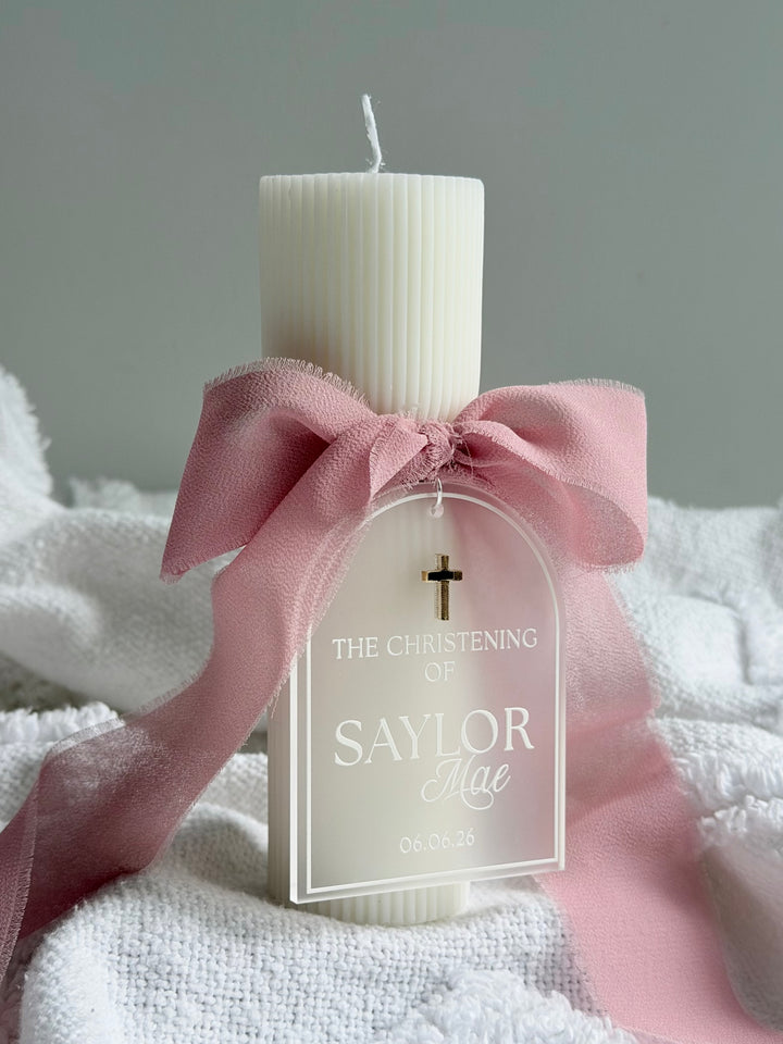 Christening Candle Tag