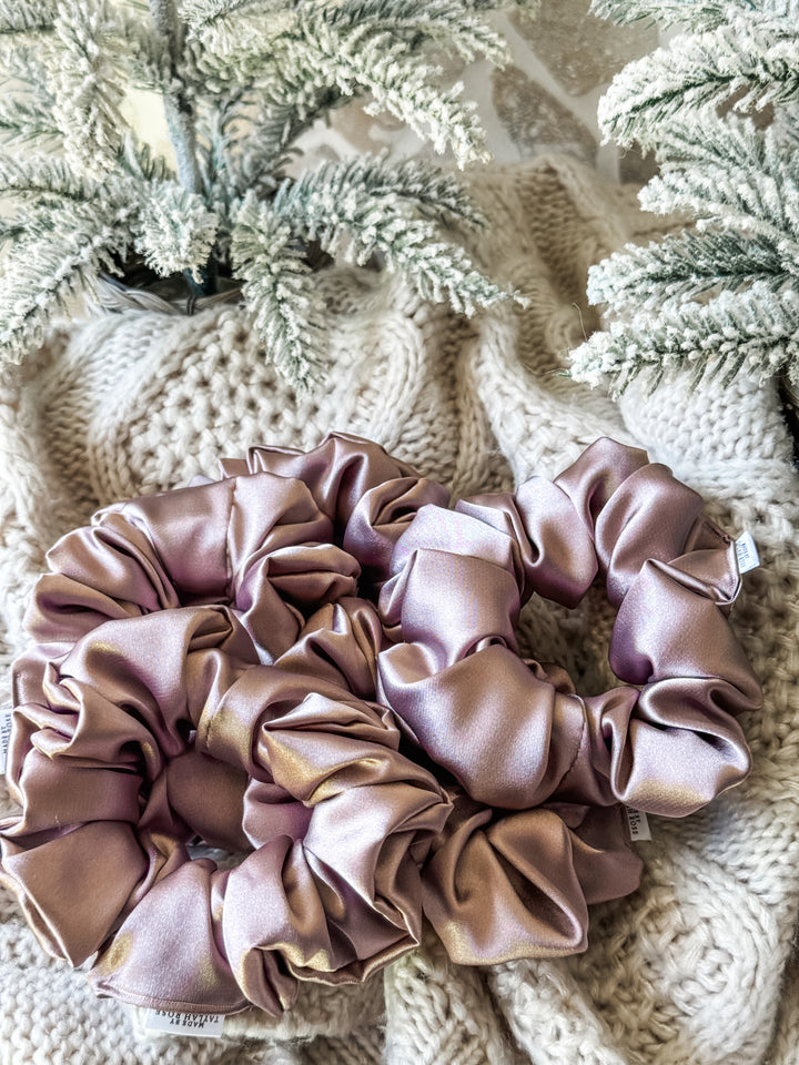 Mauve Satin Scrunchie