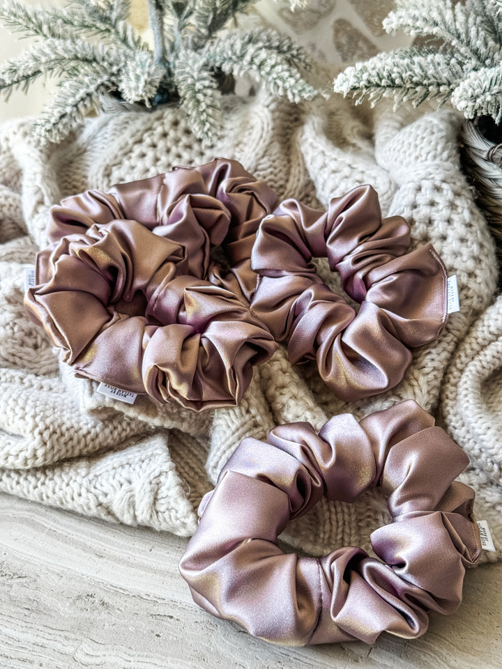 Mauve Satin Scrunchie