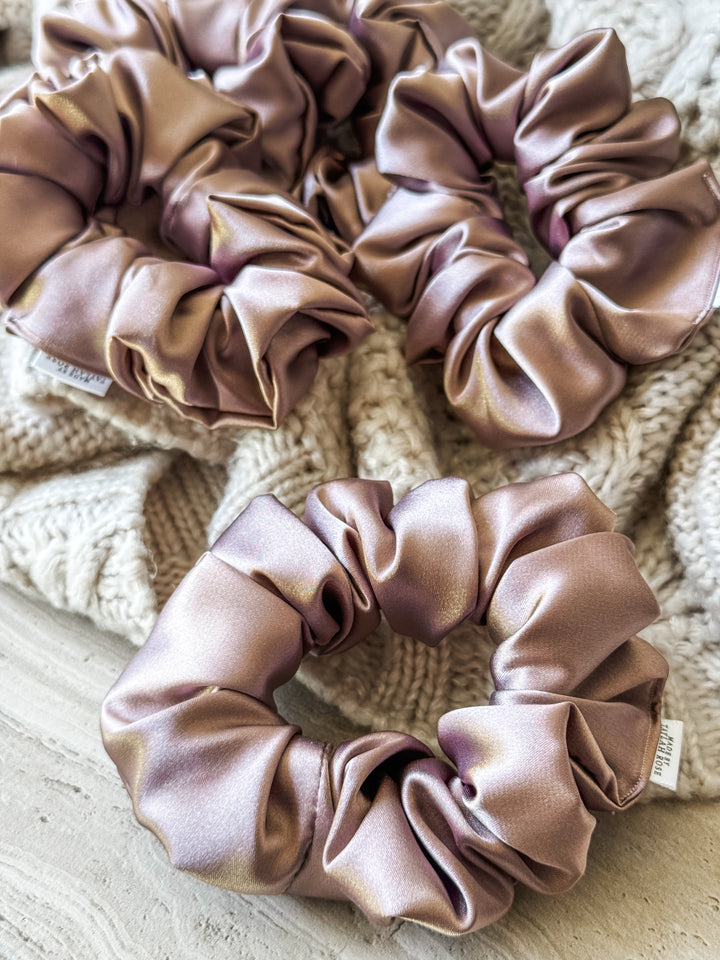 Mauve Satin Scrunchie