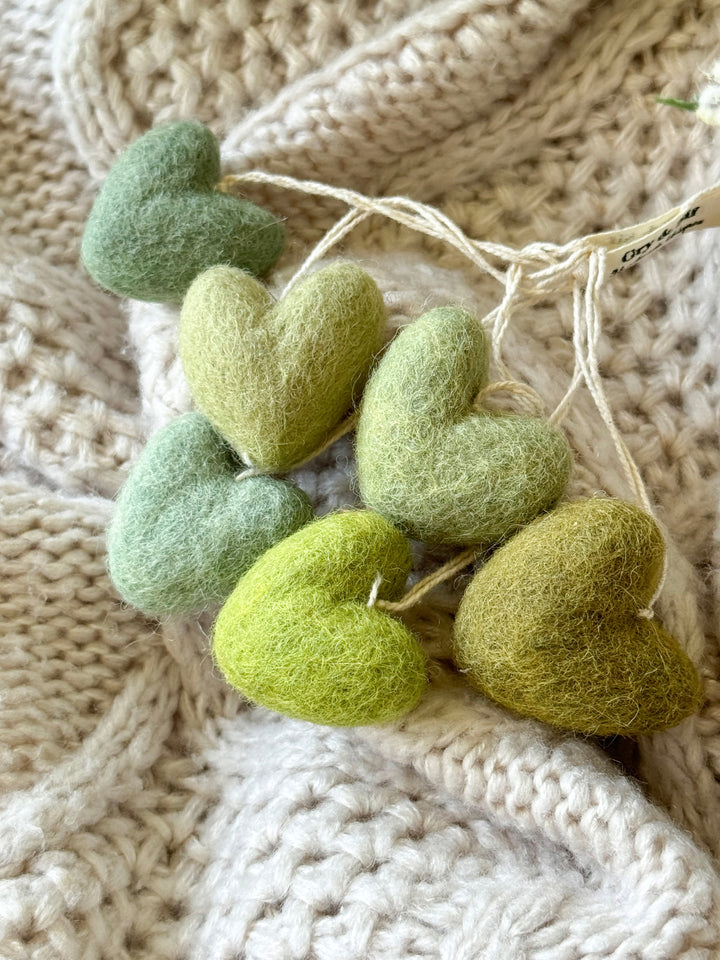 Gry & Sif Mini Hearts Green 6pk