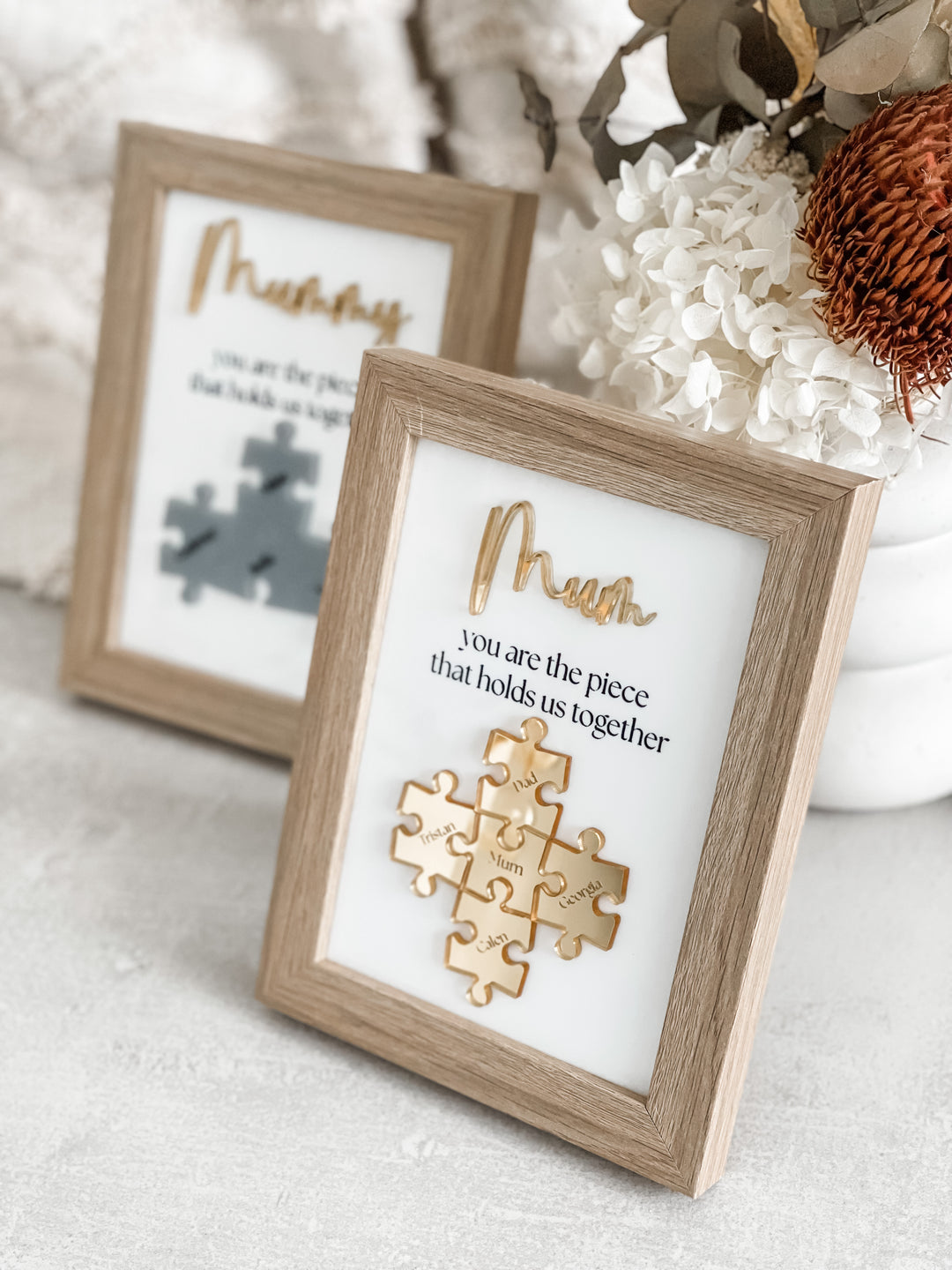 "Mum, you are the piece that holds us together" Puzzle Frame