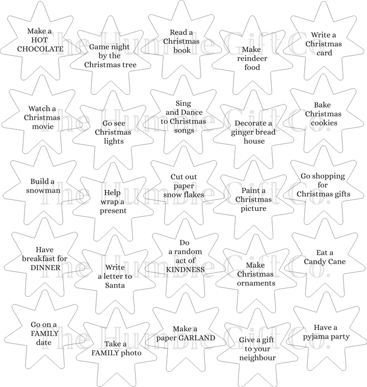 Family Activity Advent Calendar