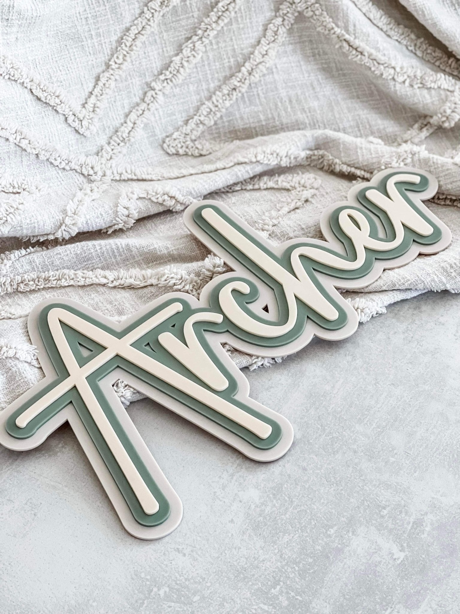 Triple layered name plaque - Style three