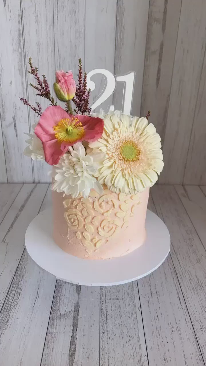 Acrylic Number Cake Topper - Style 1