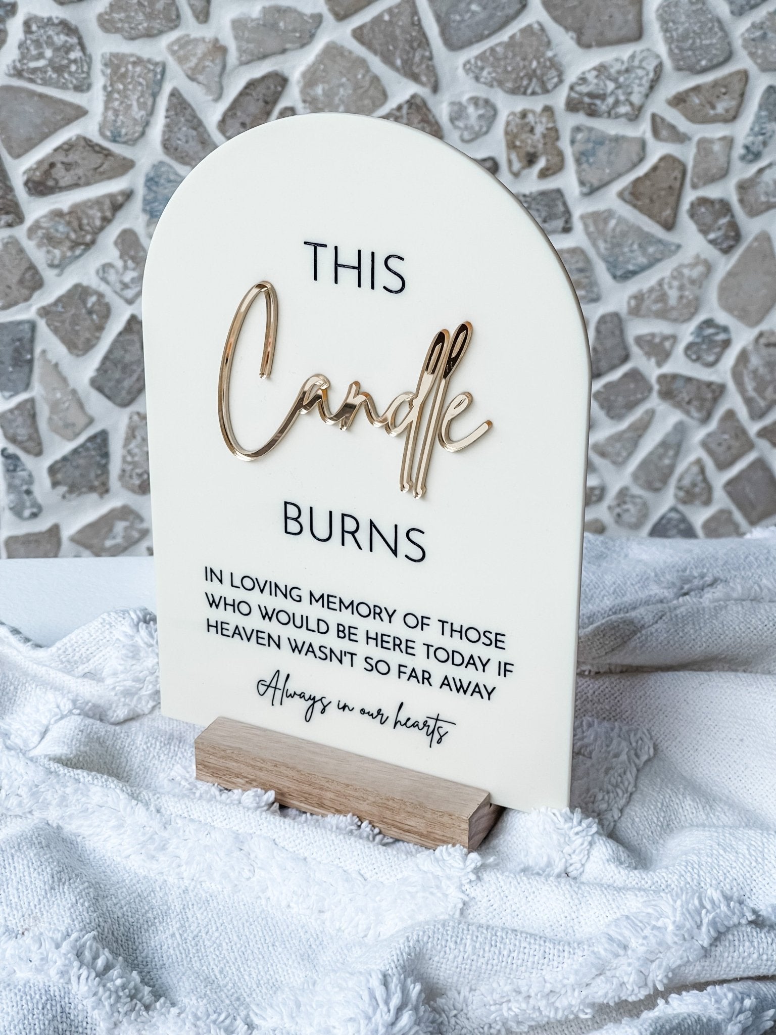Acrylic Arch Memorial Sign with Mirror Acrylic features - The Humble Gift Co.