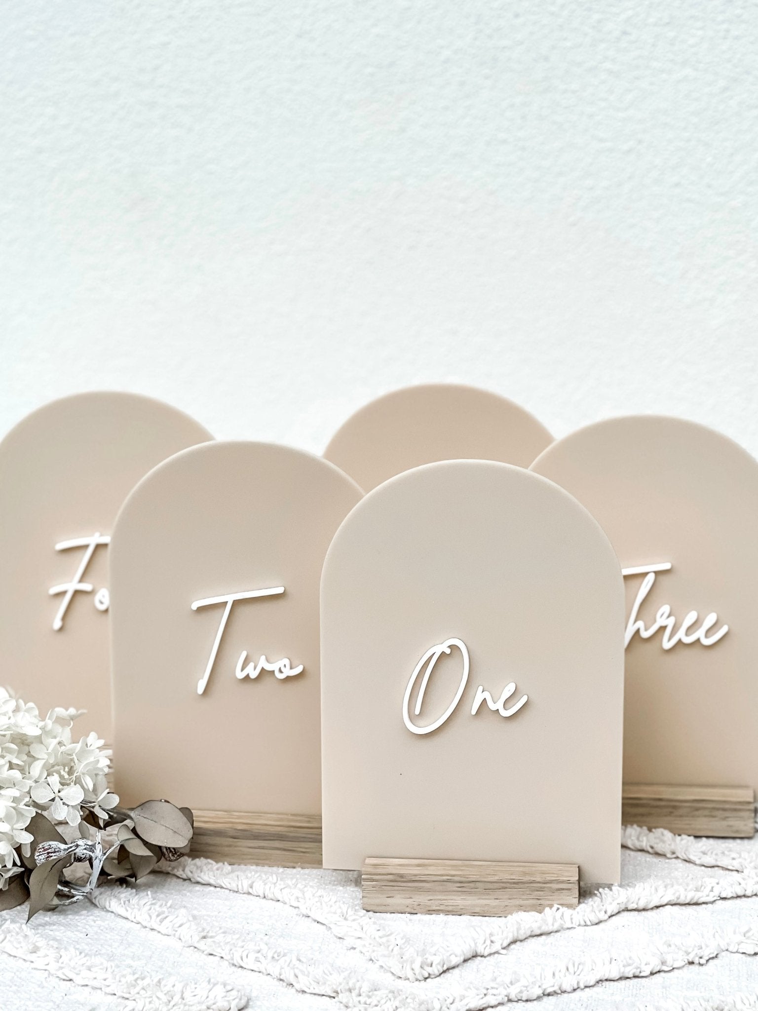 Acrylic Arch Table Numbers - The Humble Gift Co.