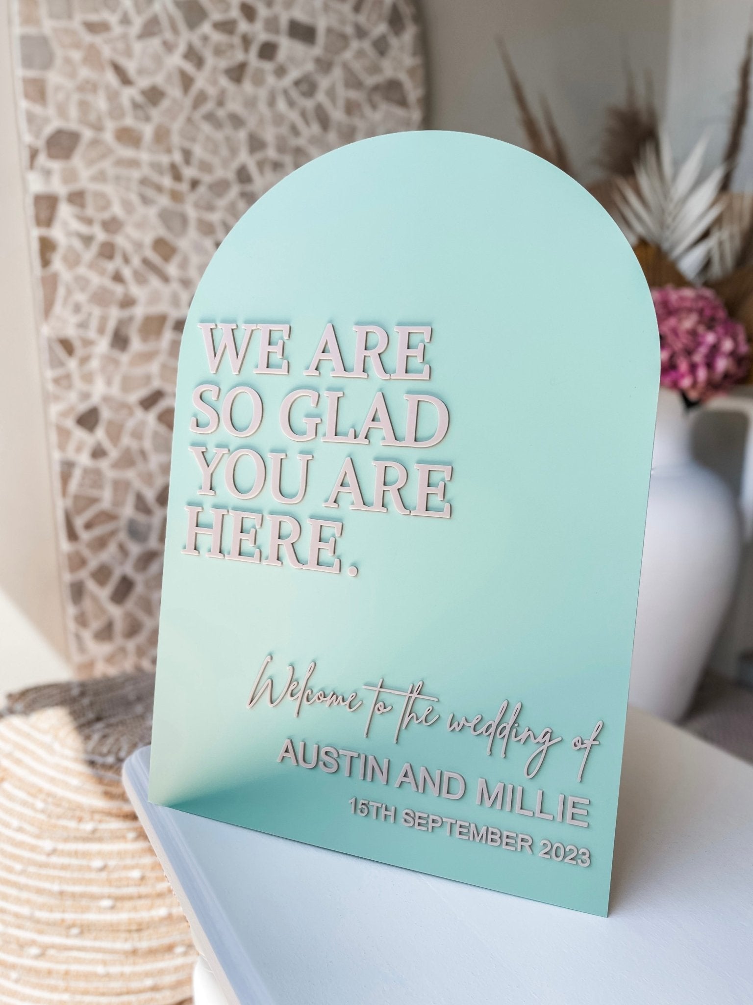 Acrylic Arch Welcome Sign - The Humble Gift Co.