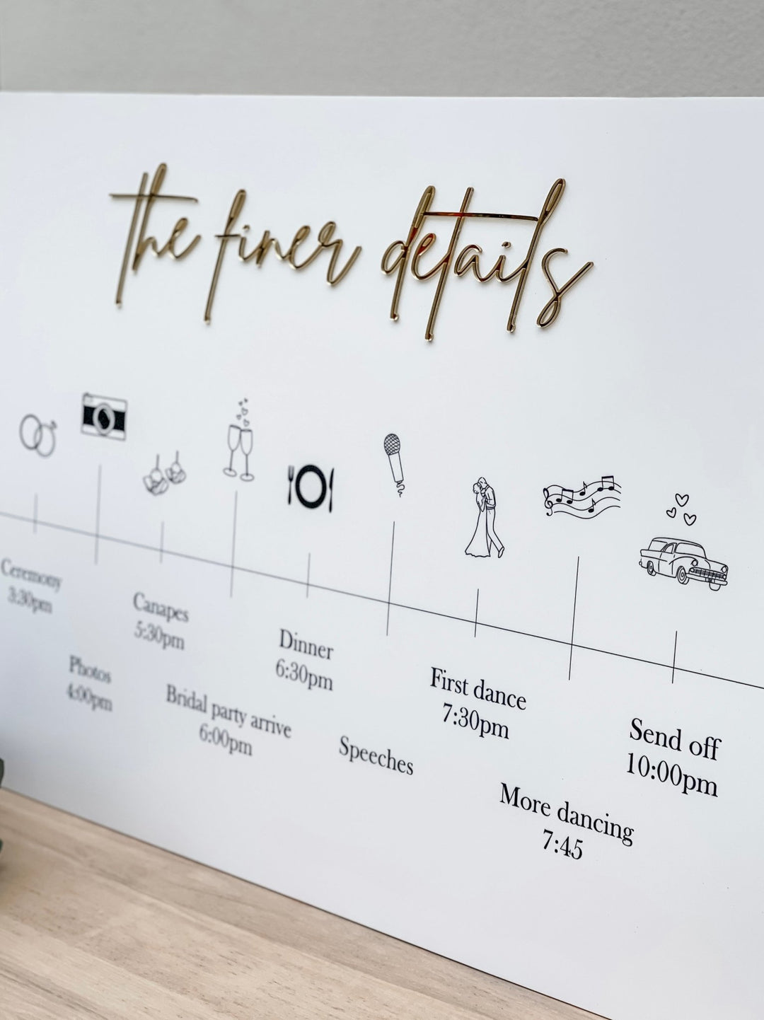 Acrylic Wedding Timeline - The Humble Gift Co.