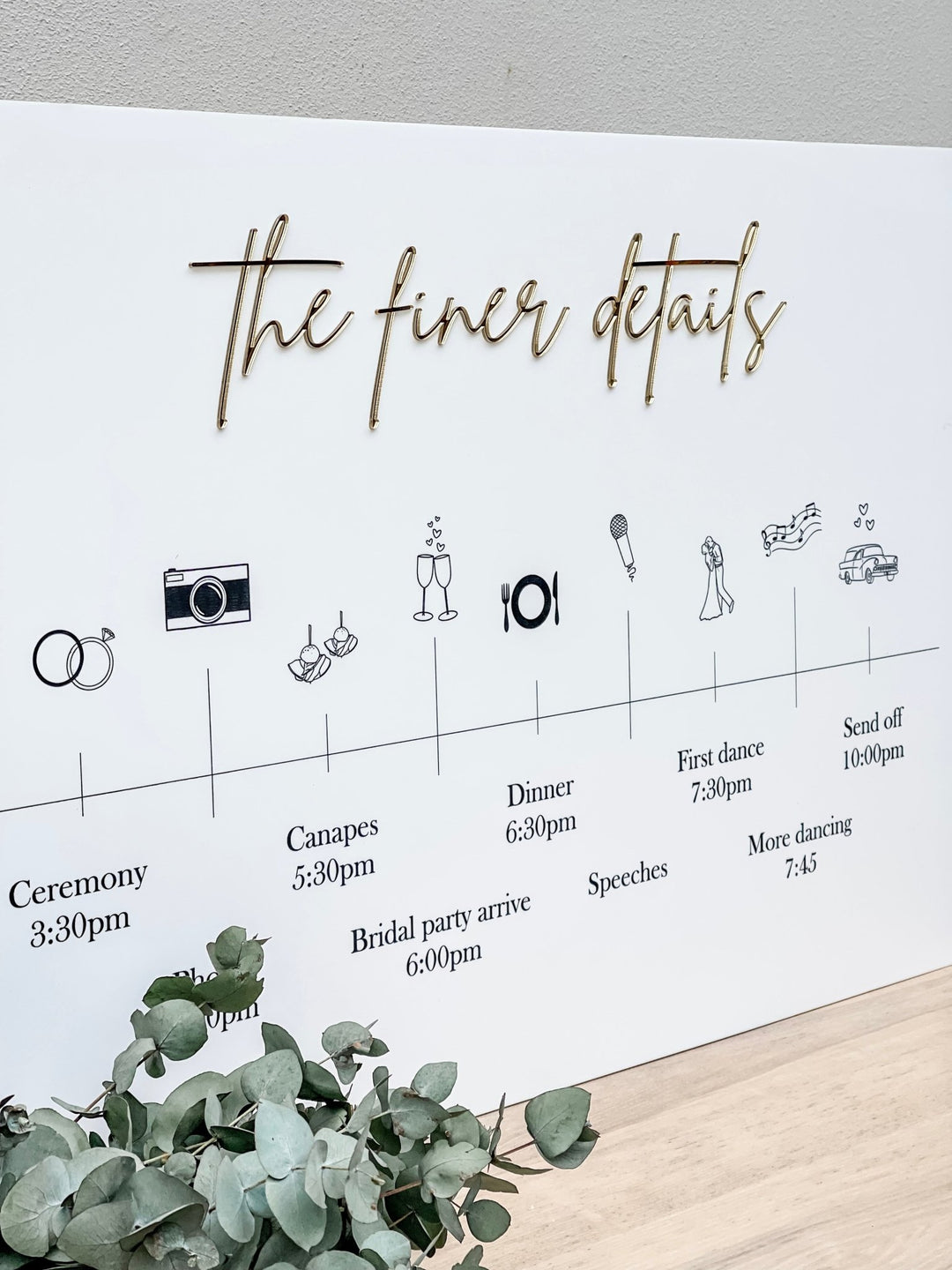 Acrylic Wedding Timeline - The Humble Gift Co.