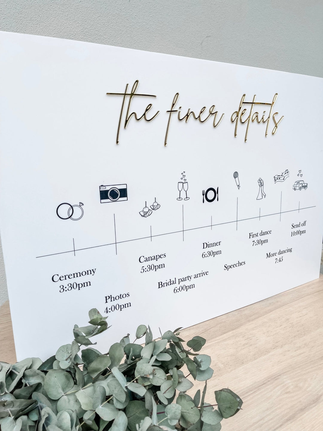 Acrylic Wedding Timeline - The Humble Gift Co.