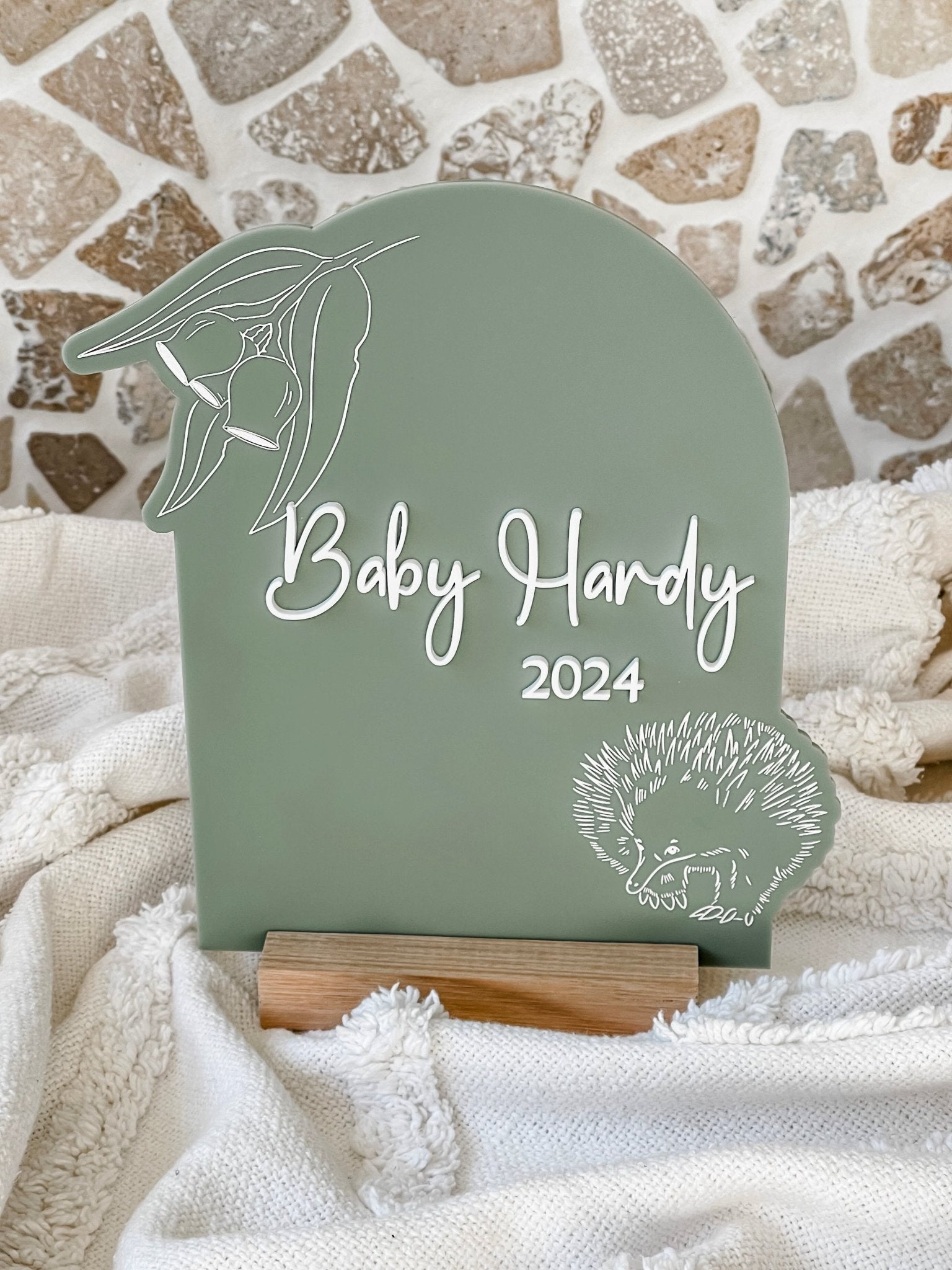 Australian Theme Baby Announcement Plaque - The Humble Gift Co.