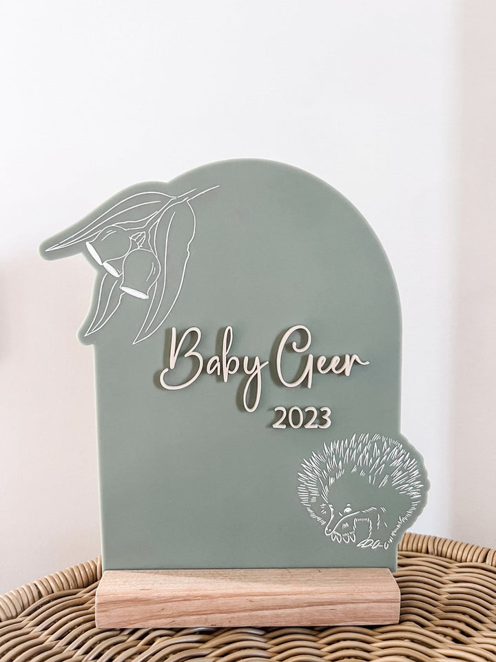 Australian Theme Baby Announcement Plaque - The Humble Gift Co.