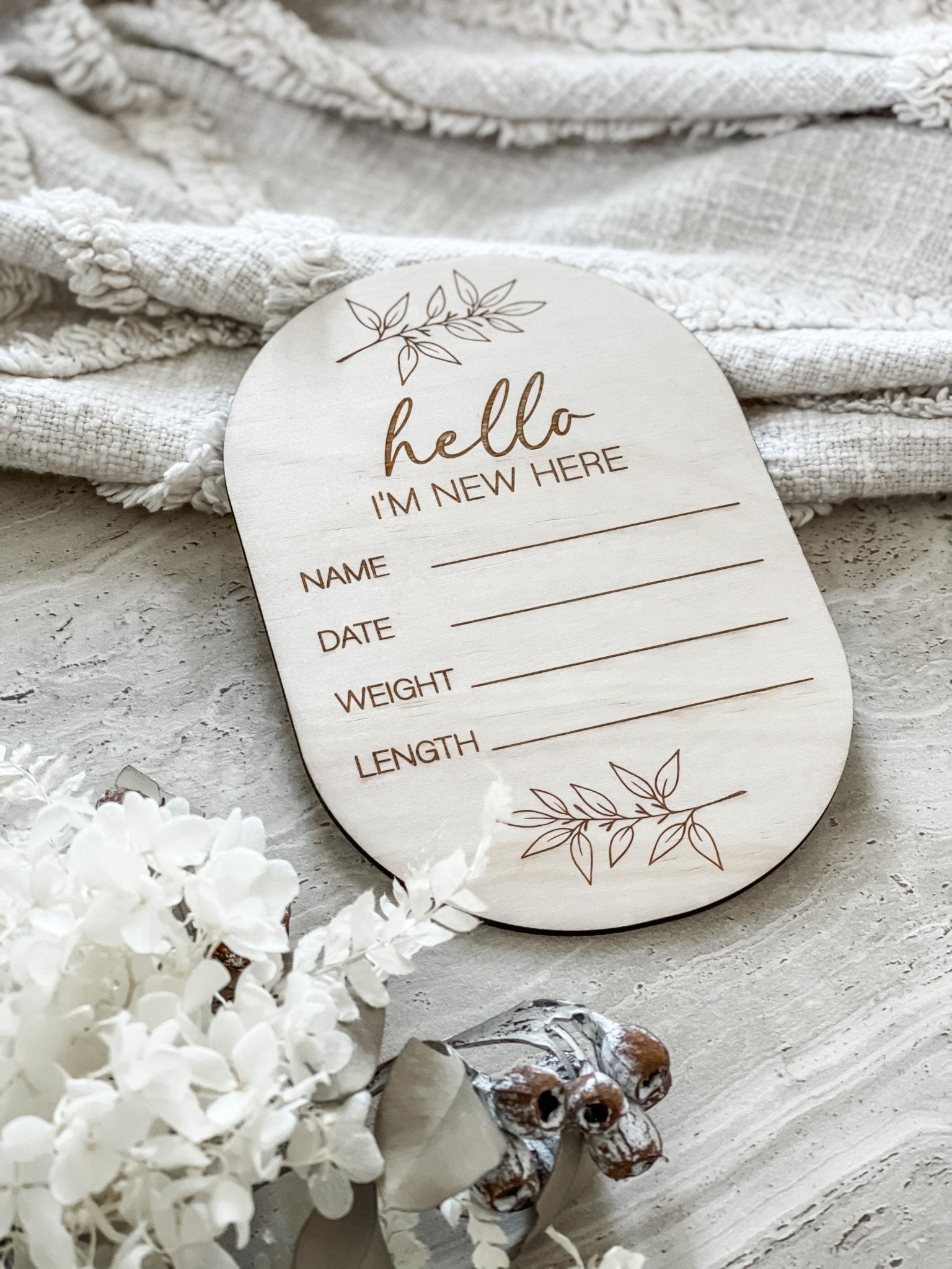 Baby Announcement Plaque - The Humble Gift Co.