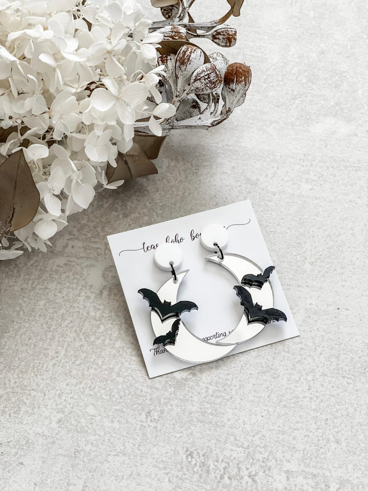 Bats On The Moon Earrings - The Humble Gift Co.