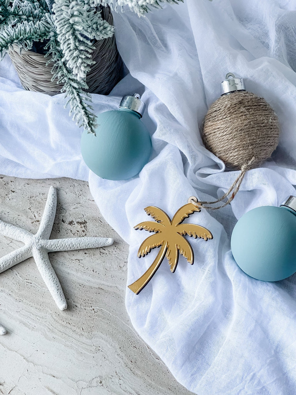 Beach Ornament - Golden Palm Tree - The Humble Gift Co.