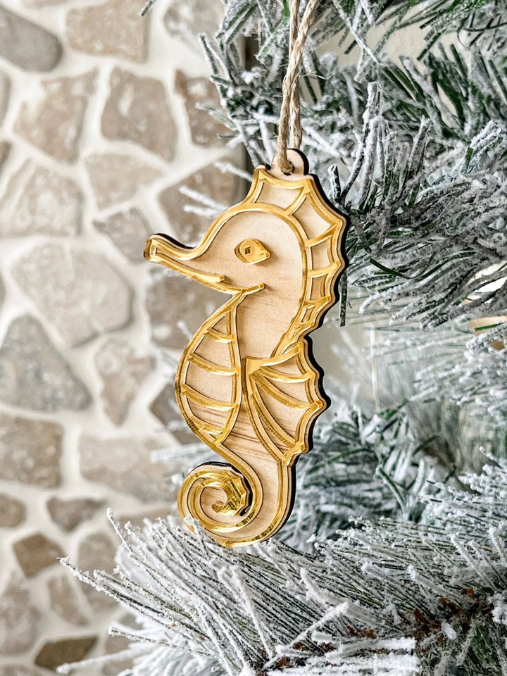 Beach Ornament - Golden Seahorse - The Humble Gift Co.