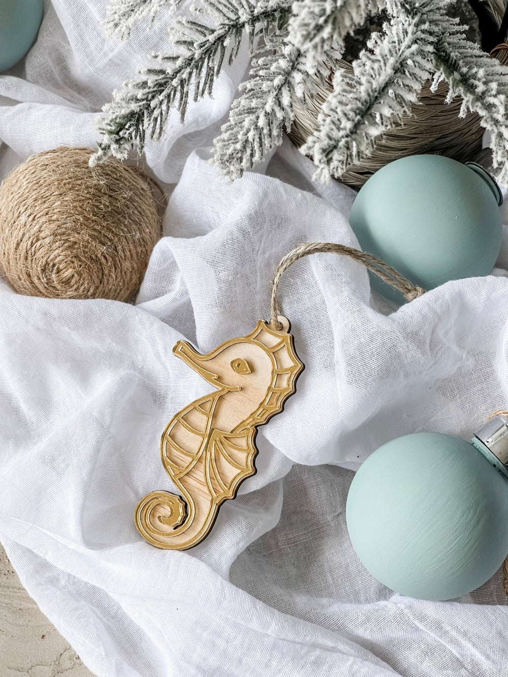 Beach Ornament - Golden Seahorse - The Humble Gift Co.