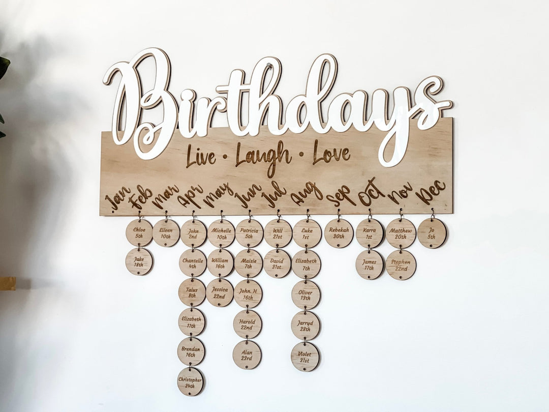 Birthday Wall Chart - The Humble Gift Co.