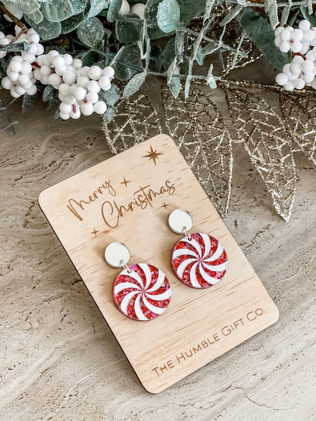 Christmas Mint Earrings - Silver - The Humble Gift Co.