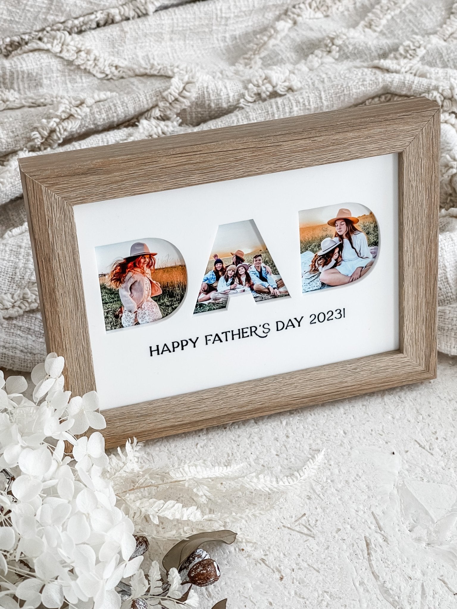 DAD Collage Photo Frame with Acrylic Insert - The Humble Gift Co.