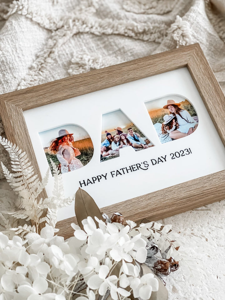 DAD Collage Photo Frame with Acrylic Insert - The Humble Gift Co.