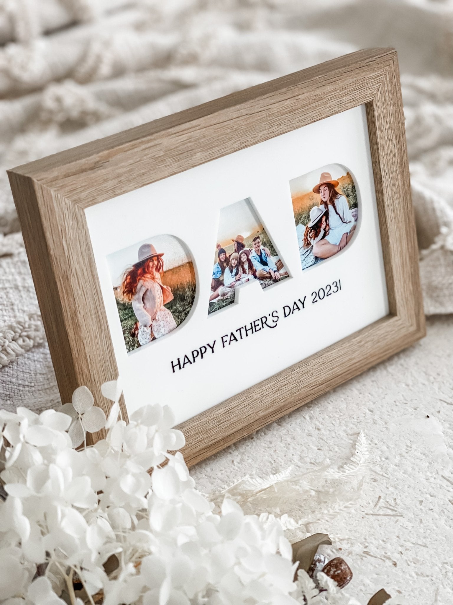 DAD Collage Photo Frame with Acrylic Insert - The Humble Gift Co.