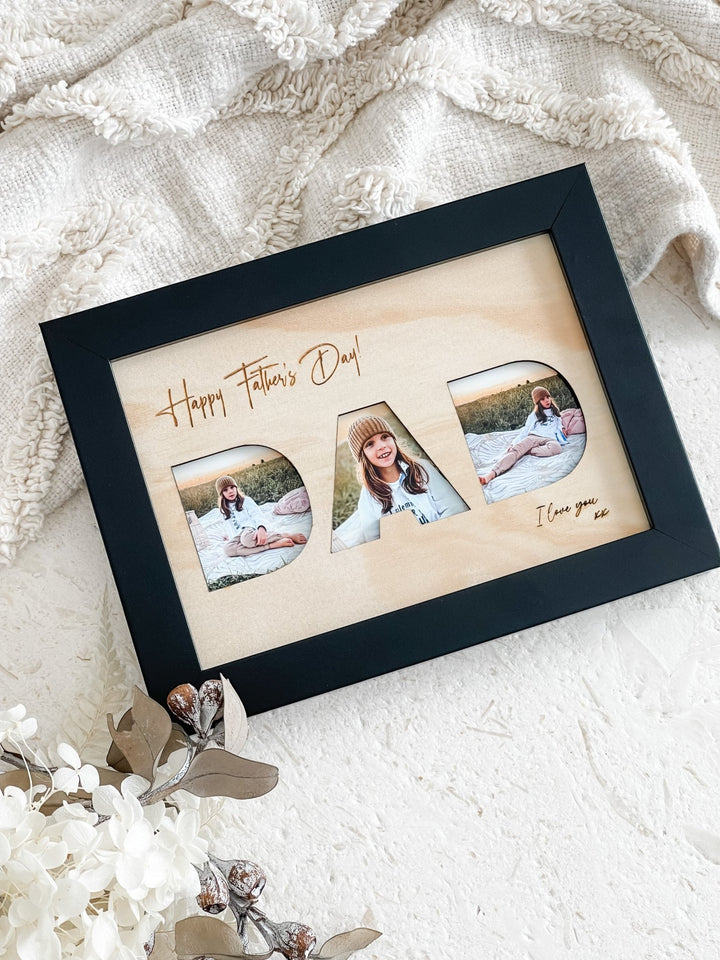 DAD Collage Photo Frame with Wooden Insert - The Humble Gift Co.