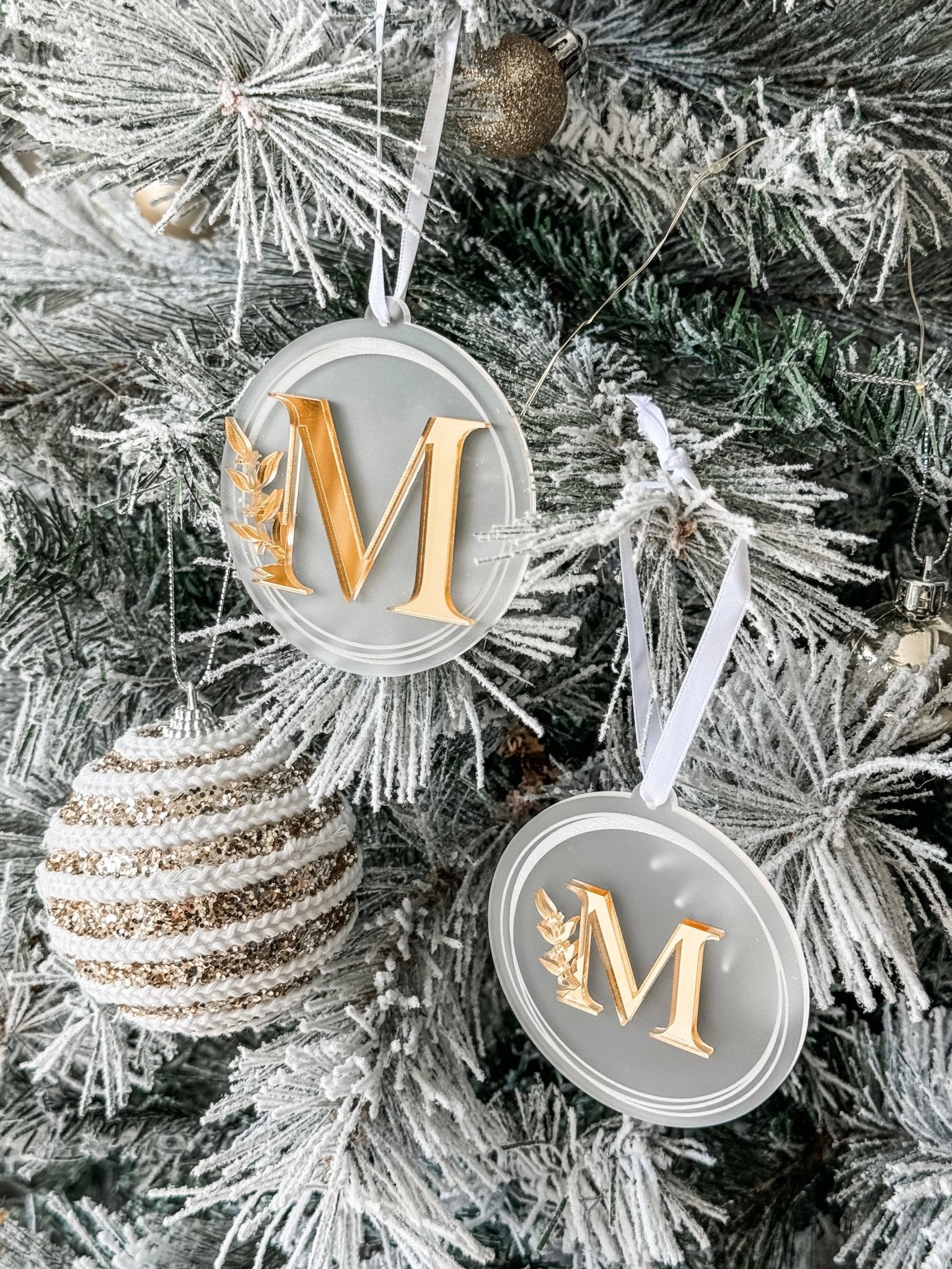 Double Layered Acrylic Monogram Ornament - The Humble Gift Co.