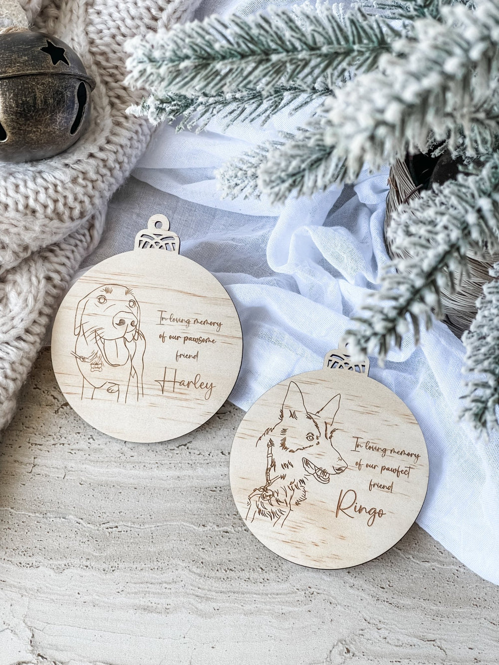 Engraved Animal Line Art Ornament - The Humble Gift Co.