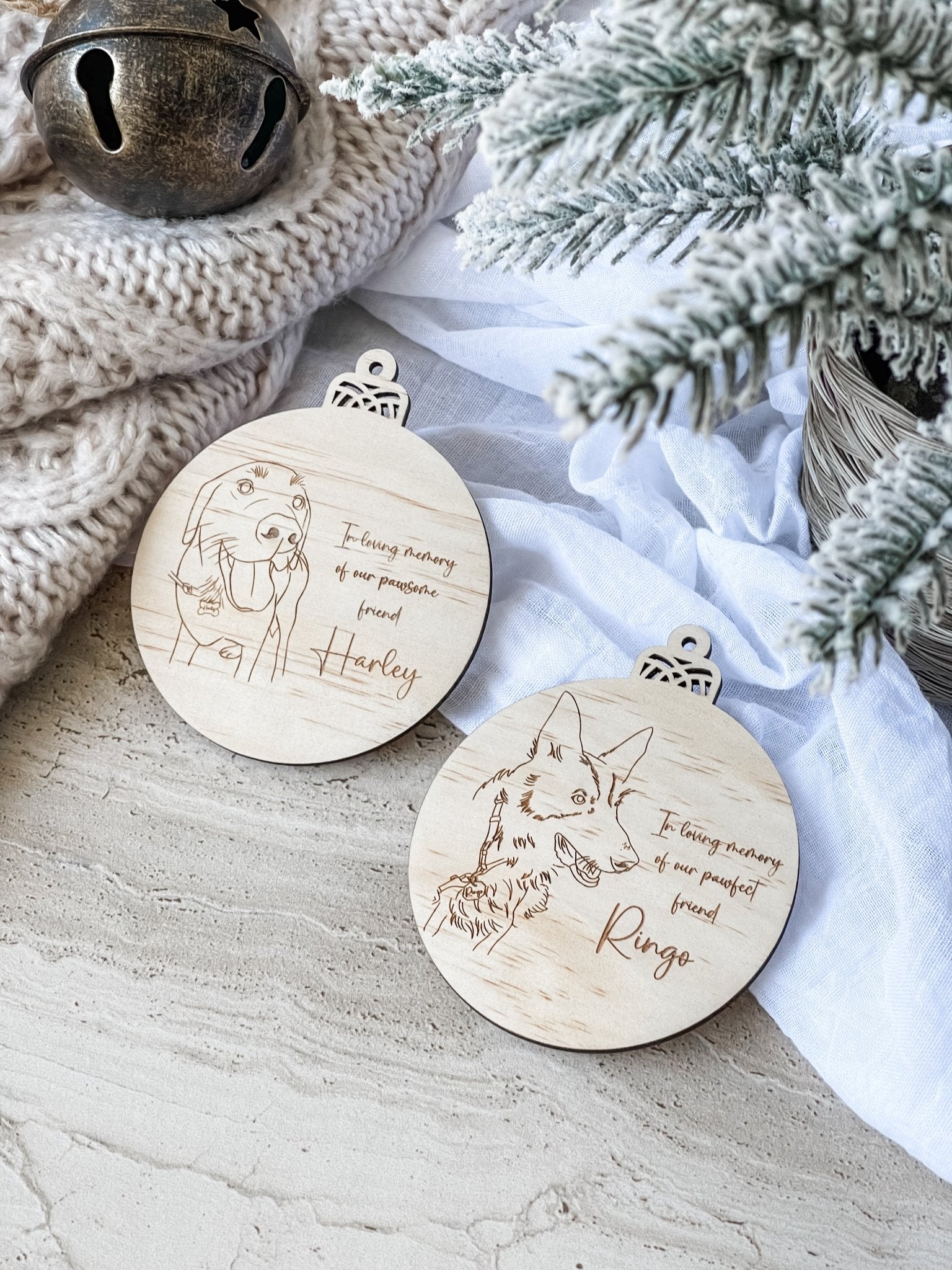 Engraved Animal Line Art Ornament - The Humble Gift Co.
