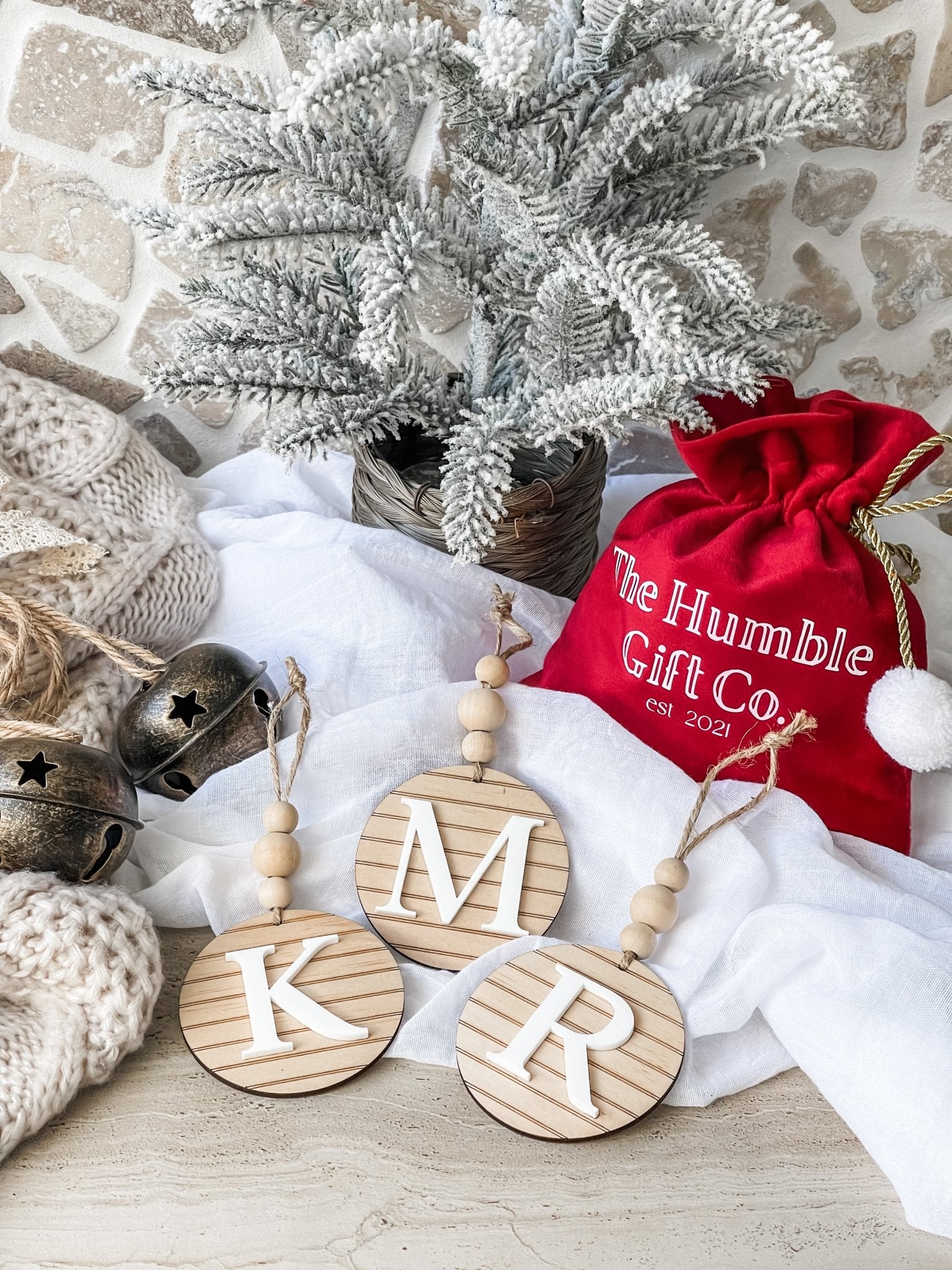 Farmhouse Style Letter Ornament - The Humble Gift Co.