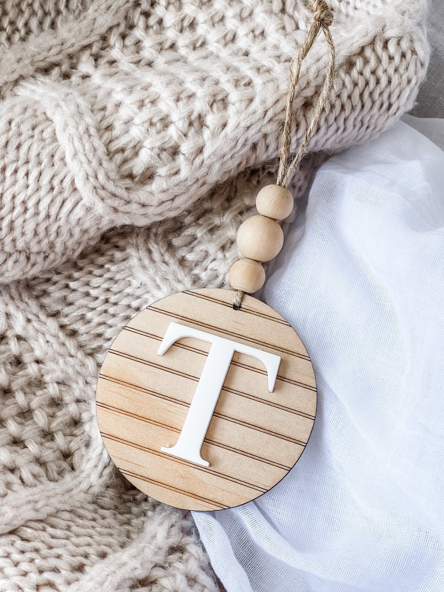 Farmhouse Style Letter Ornament - The Humble Gift Co.
