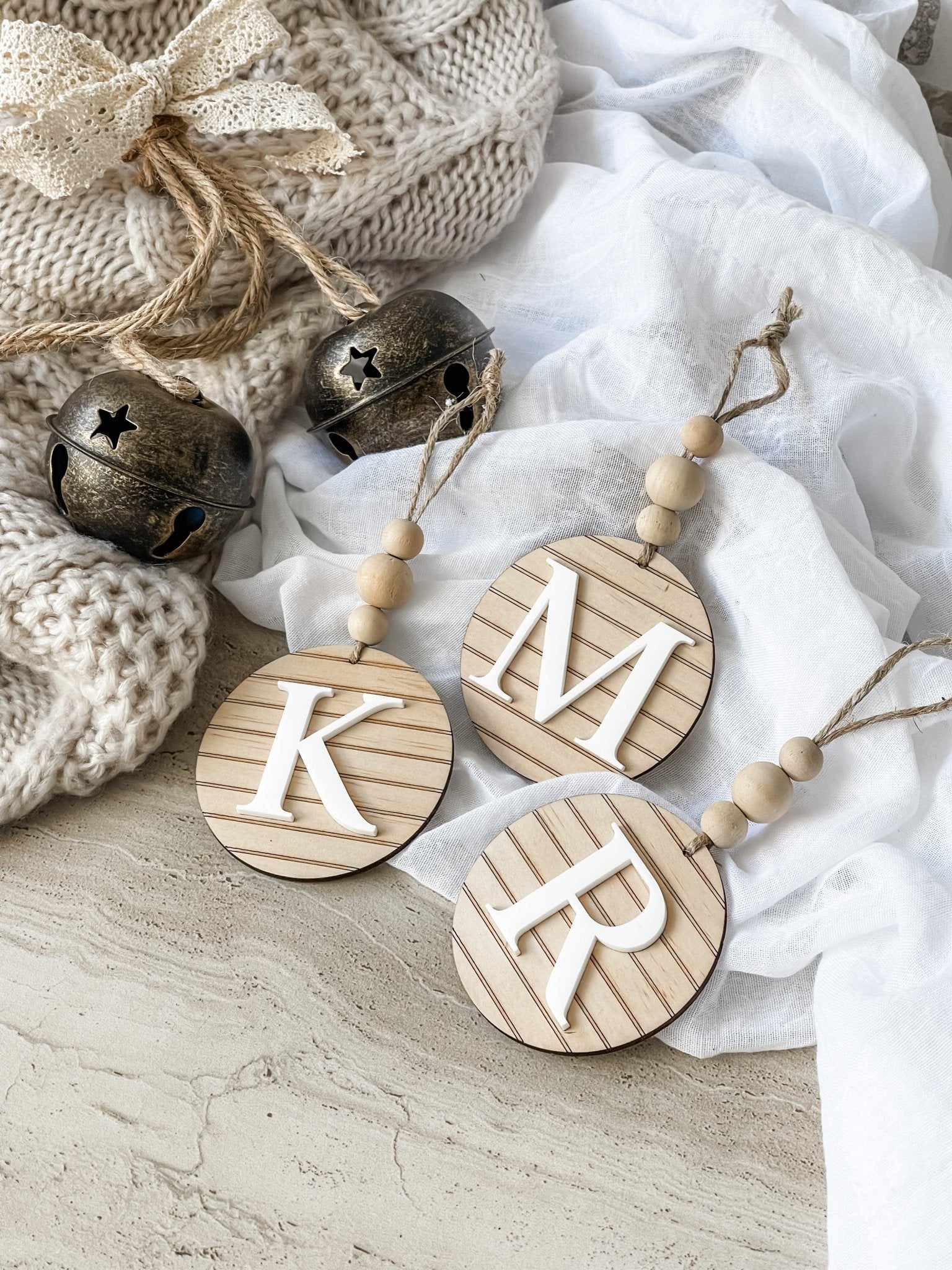 Farmhouse Style Letter Ornament - The Humble Gift Co.