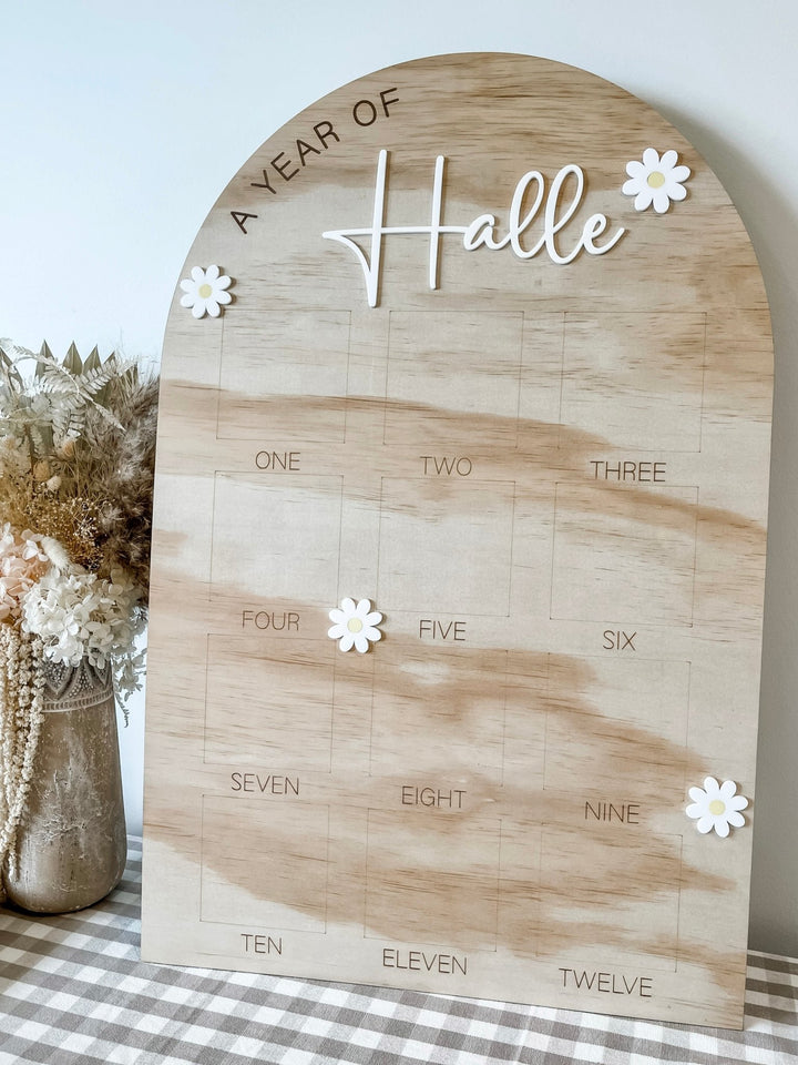 First Birthday Photo Board - Daisies - The Humble Gift Co.