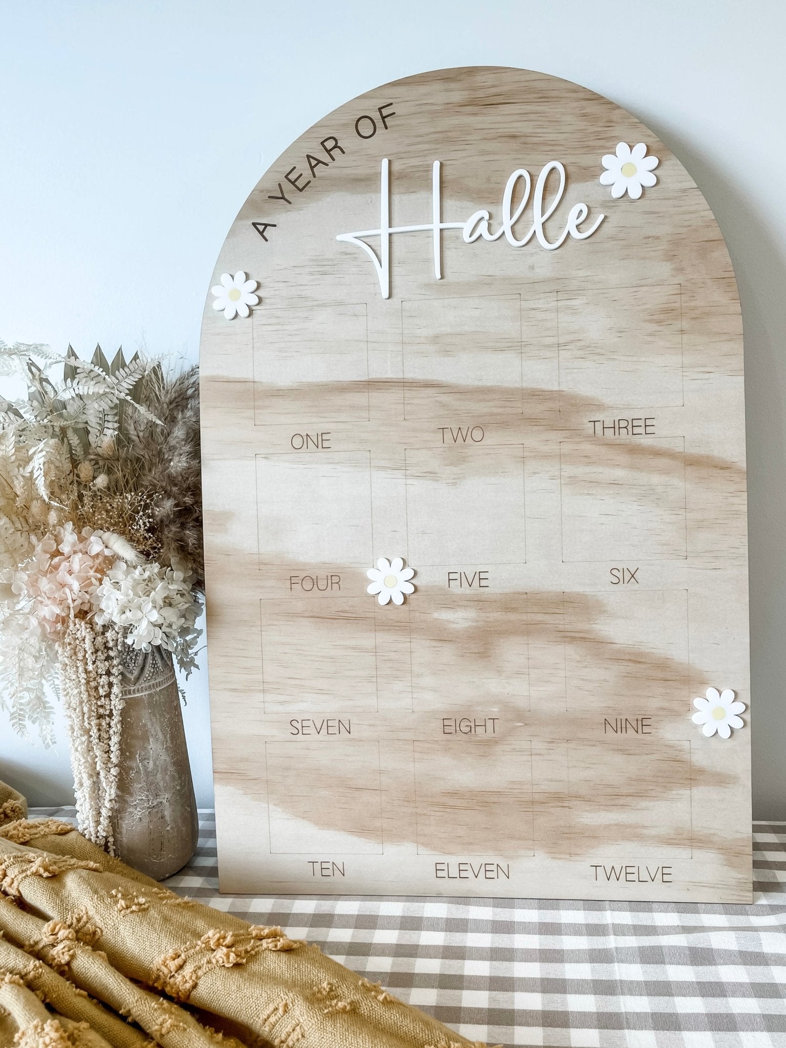 First Birthday Photo Board - Daisies - The Humble Gift Co.
