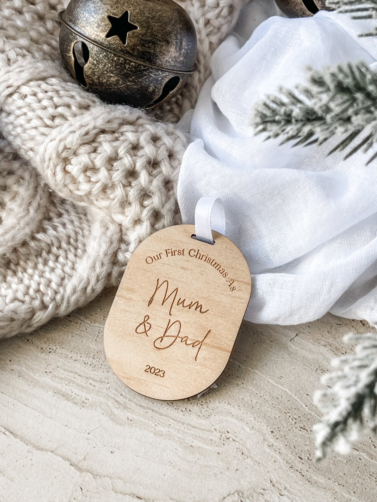 First Christmas as Mum and Dad Wooden Ornament - The Humble Gift Co.